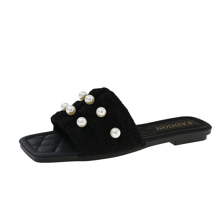 Damen Sandalen mit eleganten Perlenakzenten EB