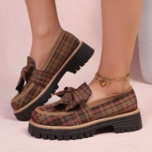 Damen modische Schnürschuhe mit großer Schleife EB