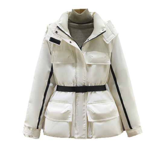 Damen Isolierte Parkajacke mit praktischem Taillengürtel und großen Taschen EB