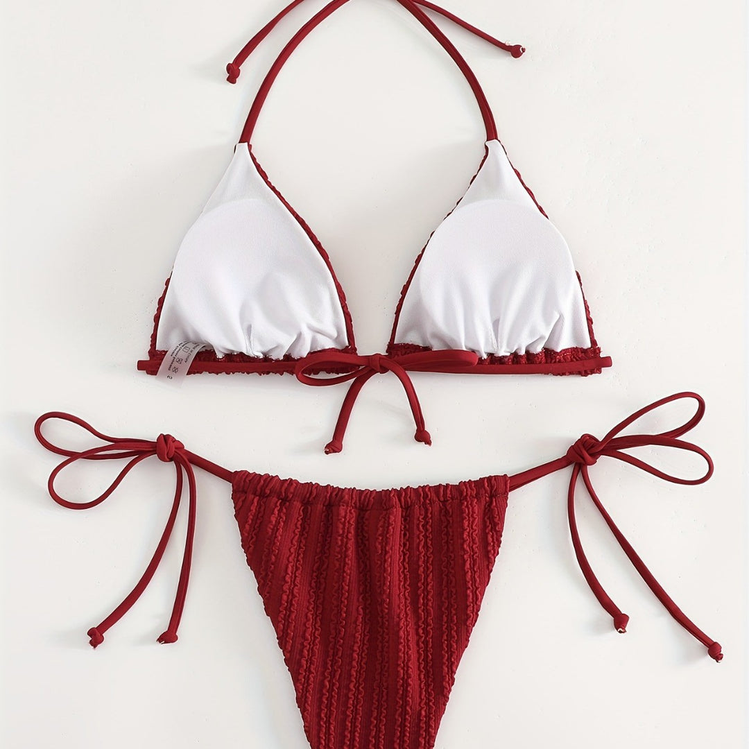 Damen Triangel-Bikini mit raffinierten Rüschen EB