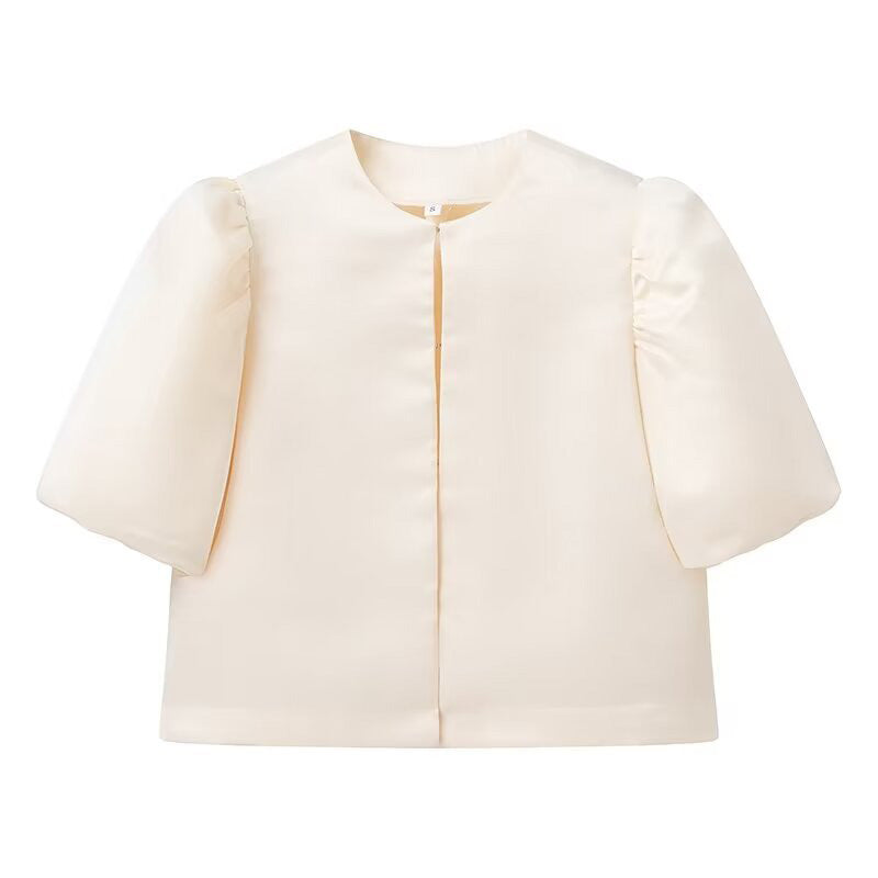 Damen stilvolle Bluse mit puffärmeln EB