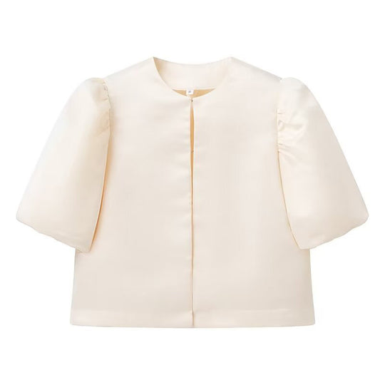 Damen stilvolle Bluse mit puffärmeln EB