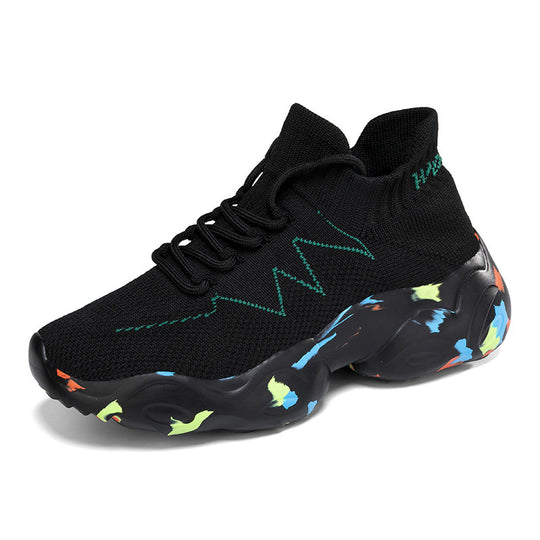 Damen Modische Strick-Sneakers mit flexibler Laufsohle EB