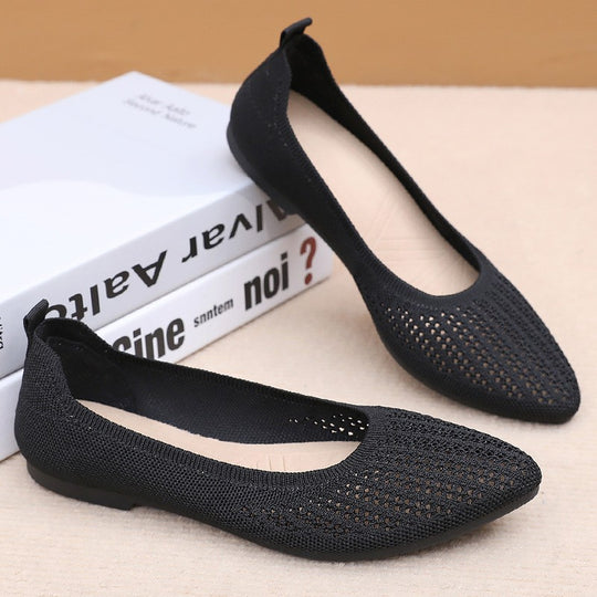 Damen Bequeme Ballerinas aus atmungsaktivem Netzmaterial EB