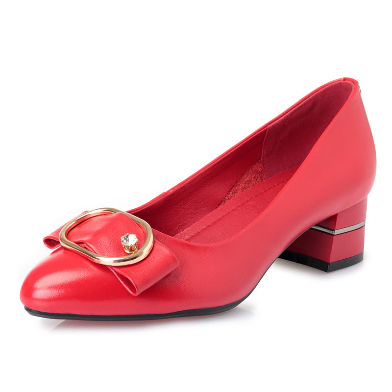 Damen Elegante Pumps mit modischem Schnallendetail und komfortablem Blockabsatz EB