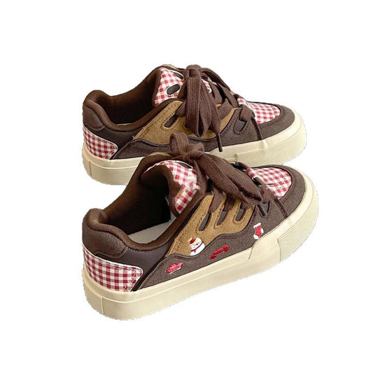 Damen Modische Sneaker mit tierischem Motiv und bequemer Sohle EB