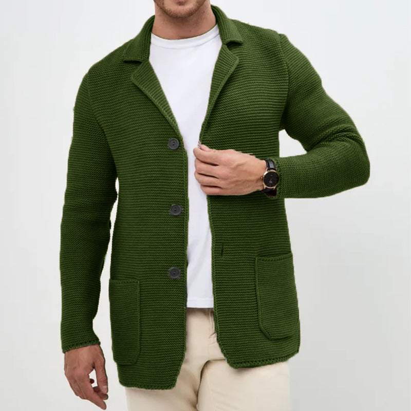 Herren Strickjacke mit warmem Schalkragen und praktischen Taschen EB