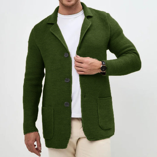 Herren Strickjacke mit warmem Schalkragen und praktischen Taschen EB