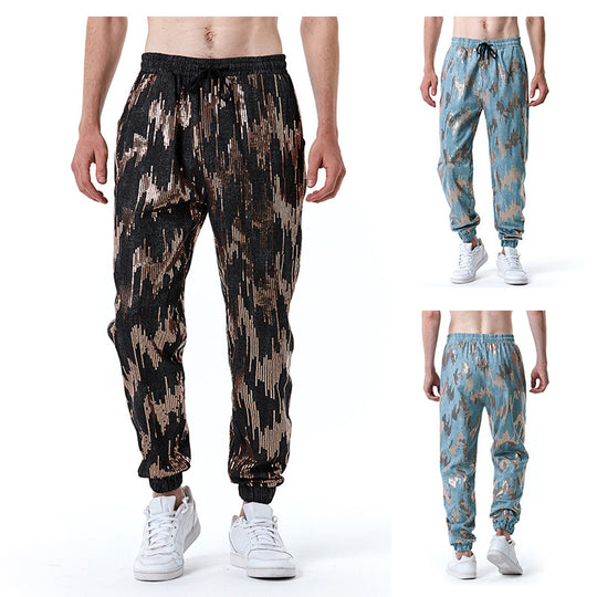 Herren Freizeithose mit Glitzer-Effekt und elastischem Bund EB