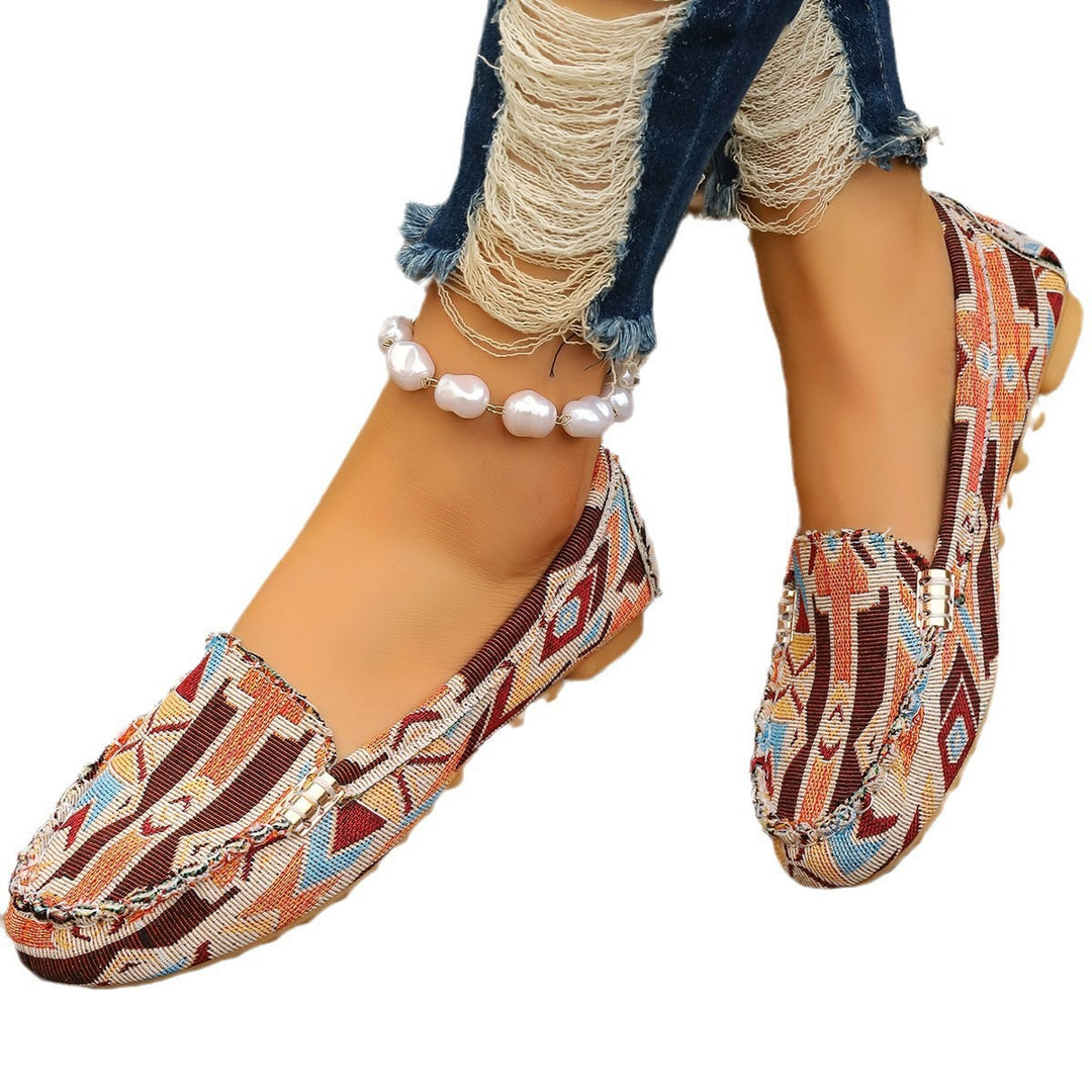 Damen Mokassins mit modernem Ethno-Design EB