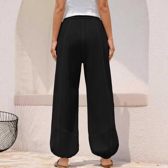Damen Lässige Weitbein-Hose mit praktischen Taschen EB