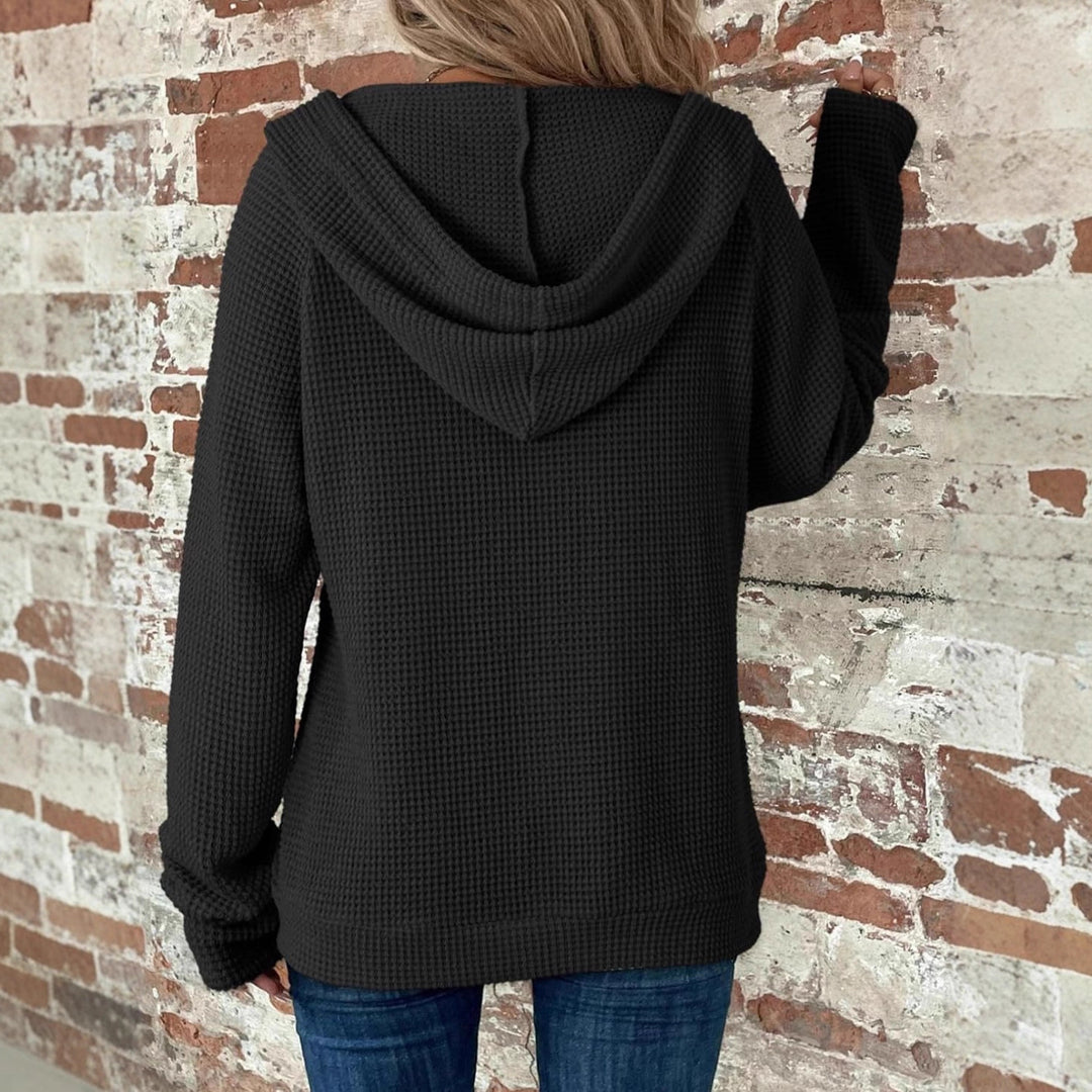 Damen Kapuzenjacke mit strukturierter Waffeloptik und praktischen Taschen EB