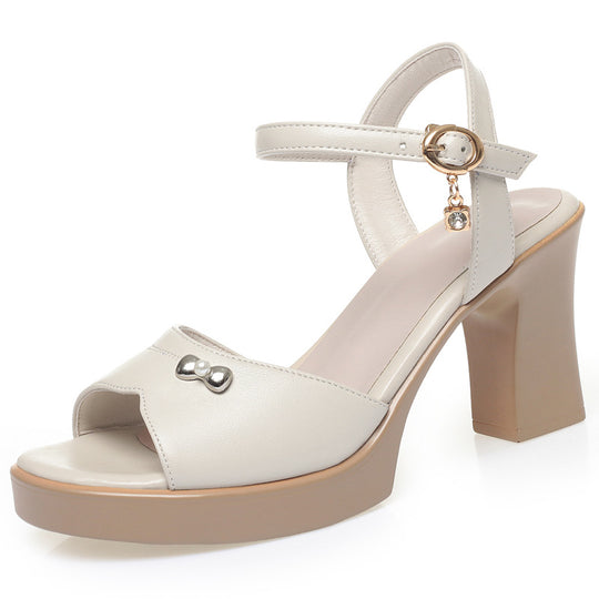 Damen Elegante Keil-Pumps mit modischer Schnallenverzierung EB