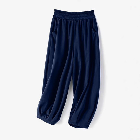 Damen Bequeme lockere Harem-Hose mit elastischem Bund EB