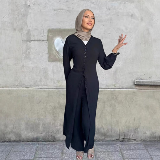 Damen Jumpsuit mit elegantem Knopfdesign und weitem Bein EB