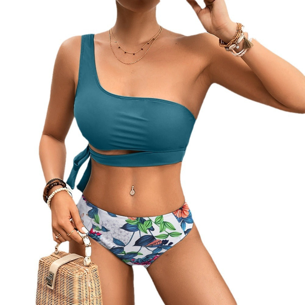 Damen Asymmetrischer Bikini mit verstellbarem Bindegurt EB