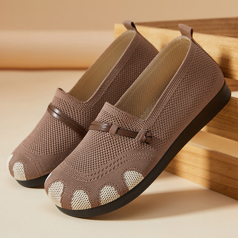 Damen Bequeme Slip-On Ballerinas mit flexiblem Obermaterial EB