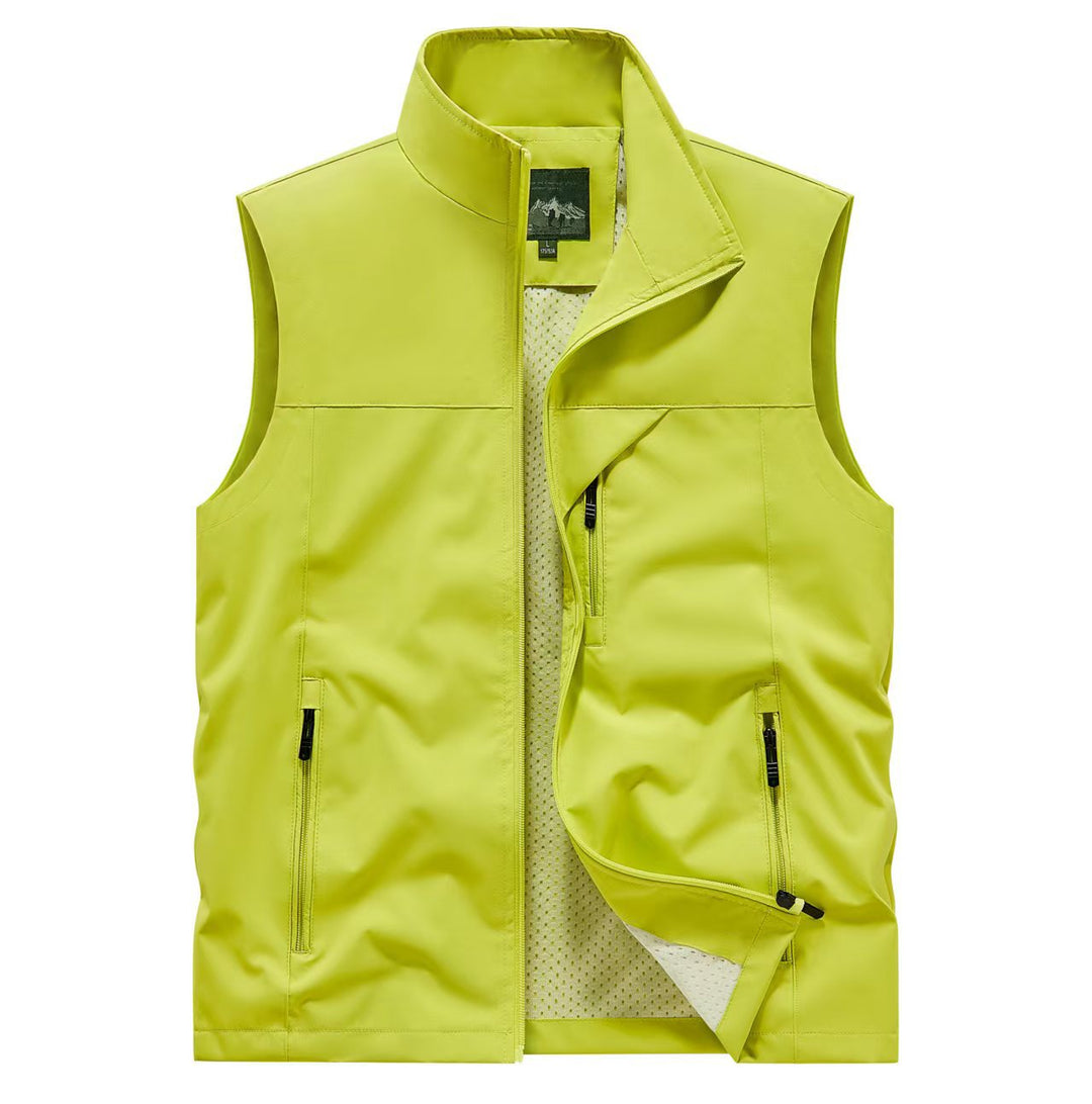 Herren Atmungsaktive Softshell-Outdoorweste mit Mesh‑Innenfutter und Reißverschlusstaschen EB