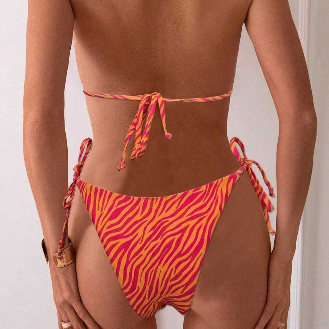 Damen Triangel-Bikini mit fransigen Akzenten EB