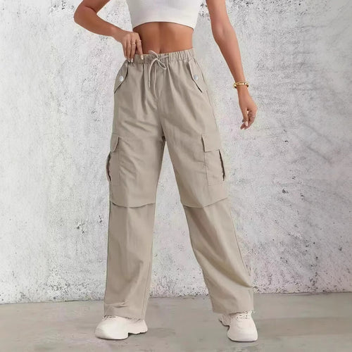 Damen Cargo-Hose mit seitlichen Taschen und elastischem Bund EB