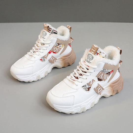 Damen High-Top Sneakers mit wärmendem Fleece und modischem Design EB