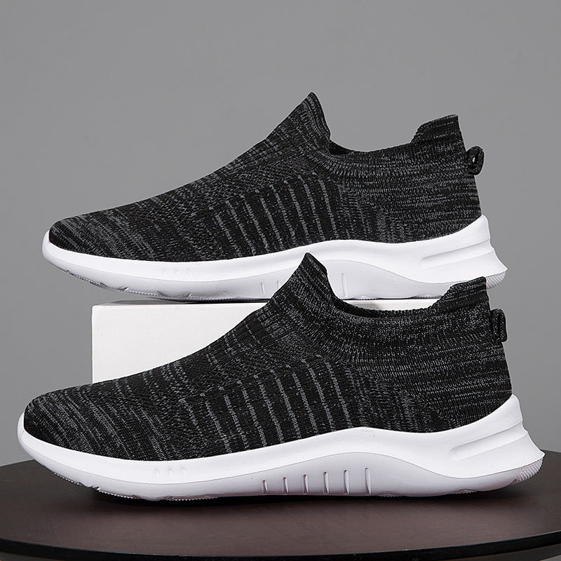 Damen Slip-On Sneakers mit elastischen Einsätzen und atmungsaktiver Stricktechnologie EB