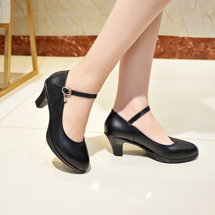 Damen Hochhackige Plateau-Pumps mit verstellbarem Riemendesign EB