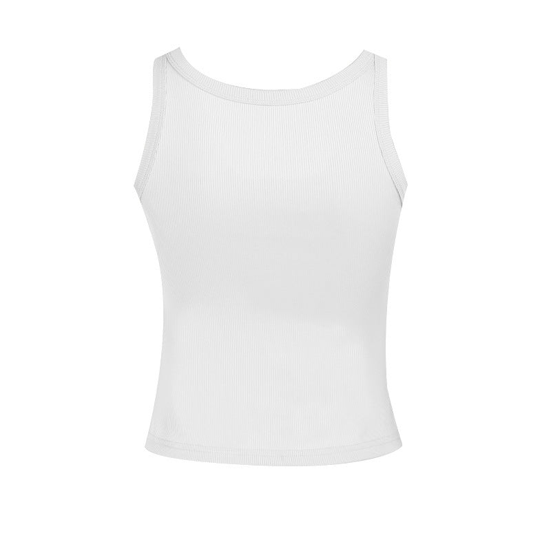 Damen ärmelloses Button-Up Top EB
