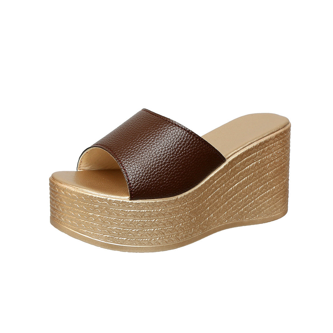 Damen Wedge-Pantoletten mit modischem Riemen EB