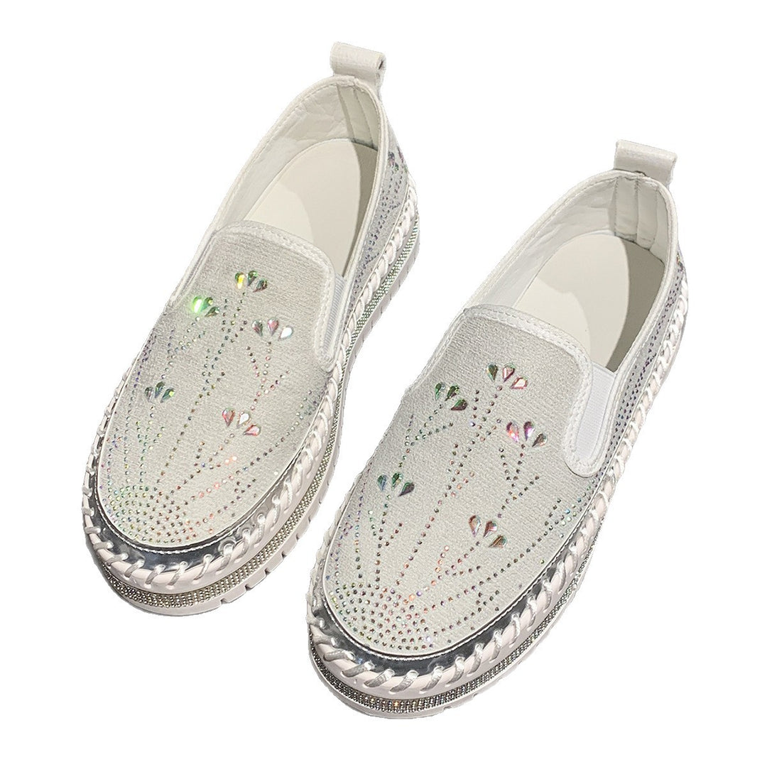 Damen Slip-On Sneakers mit funkelnden Applikationen und rutschfester Sohle EB