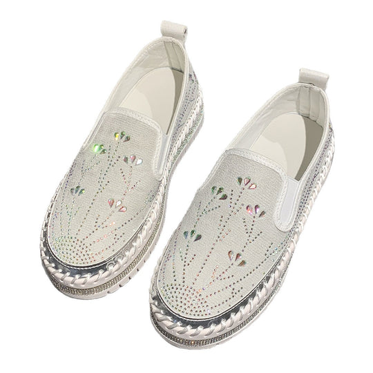 Damen Slip-On Sneakers mit funkelnden Applikationen und rutschfester Sohle EB