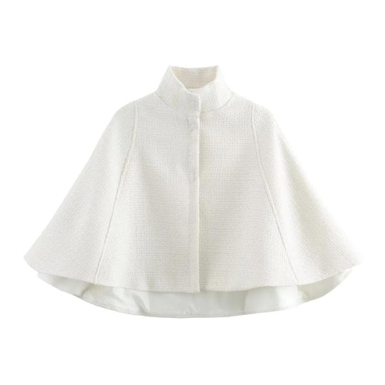 Damen elegante Umhangjacke aus strukturiertem Gewebe EB
