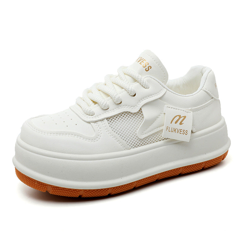 Damen modische Plateau Sneakers mit atmungsaktiver Mesh-Oberfläche und dämpfendem Sohlenprofil EB