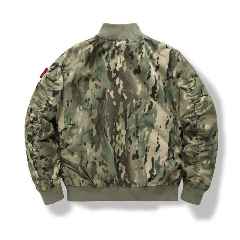 Herren Military-Bomberjacke mit verstärkten Multifach-Taschen und Stehkragen EB