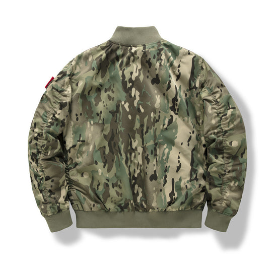 Herren Military-Bomberjacke mit verstärkten Multifach-Taschen und Stehkragen EB