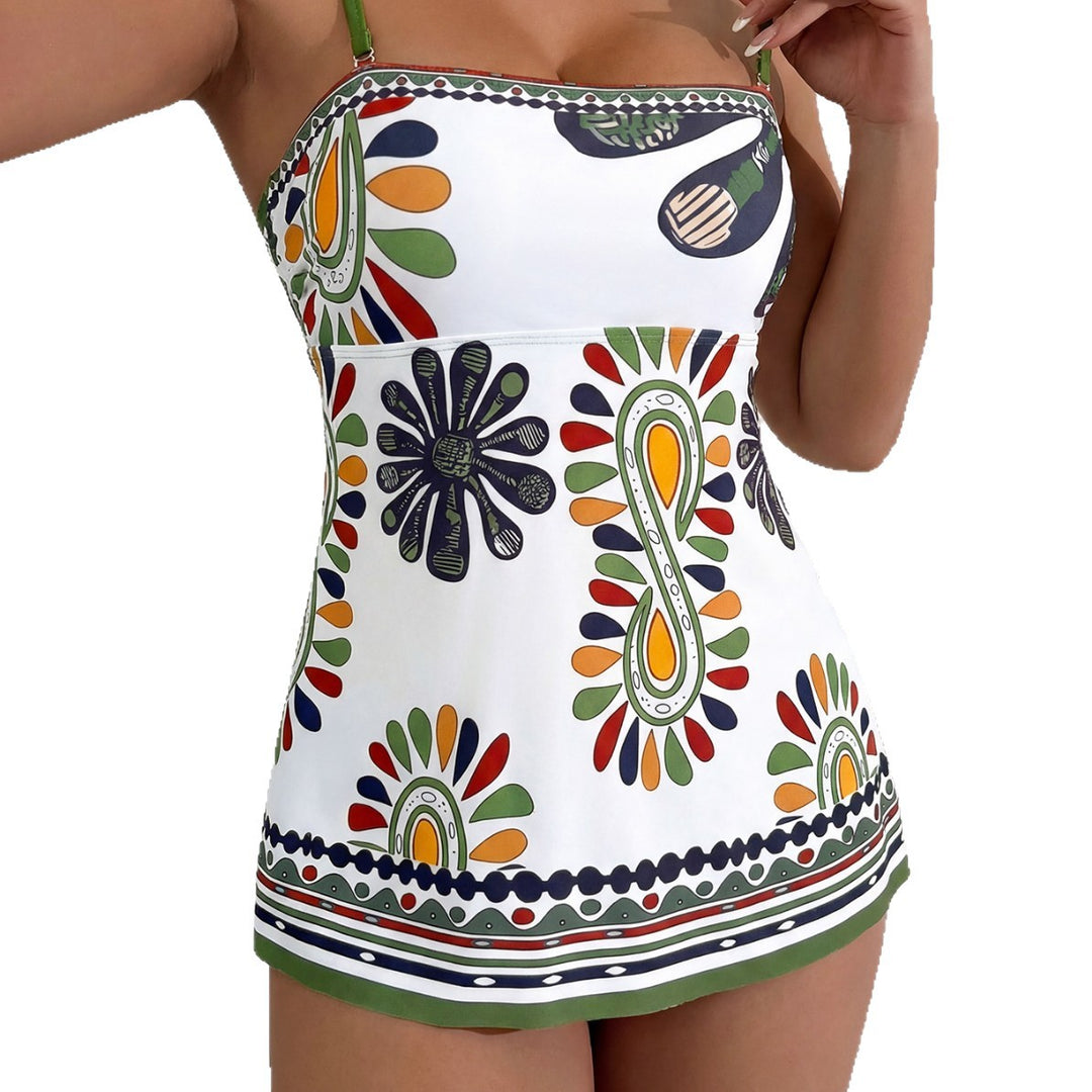 Damen Schwimmkleid mit farbenfrohem Muster EB
