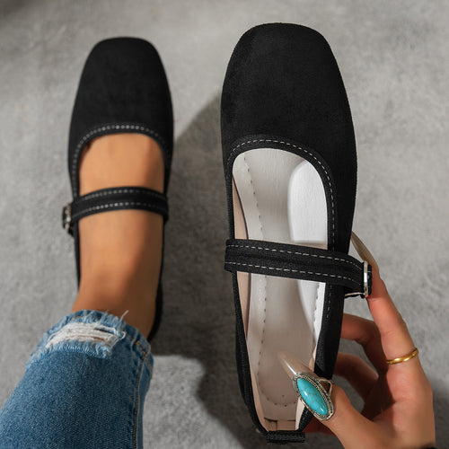 Damen edle Ballerinas mit klassischem Riemen EB