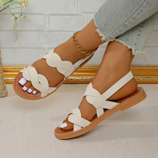 Damen Riemensandalen mit geflochtenen Details EB