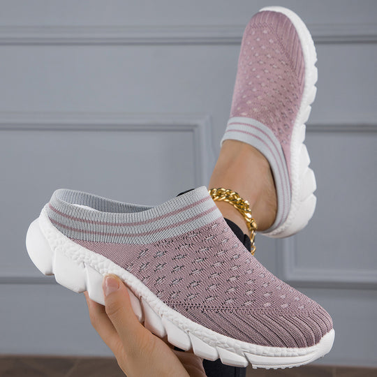 Damen nan sockenähnlicher Komfort-Slipper mit punktelastischem Strickoberteil segmentierter Dämpfungssohle und weichem Komfortfußbett EB