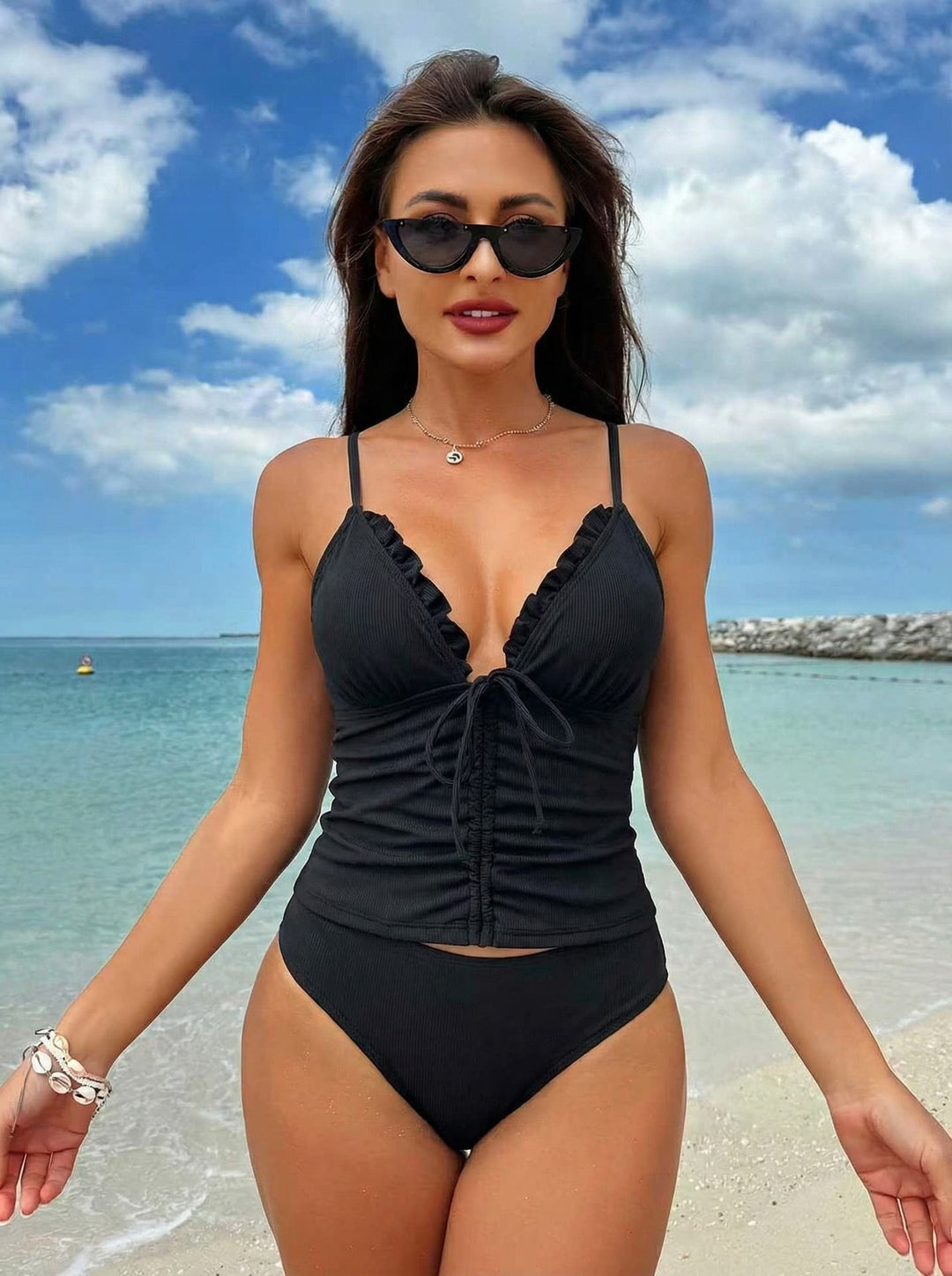 Damen Figurformer Tankini mit Rüschen EB