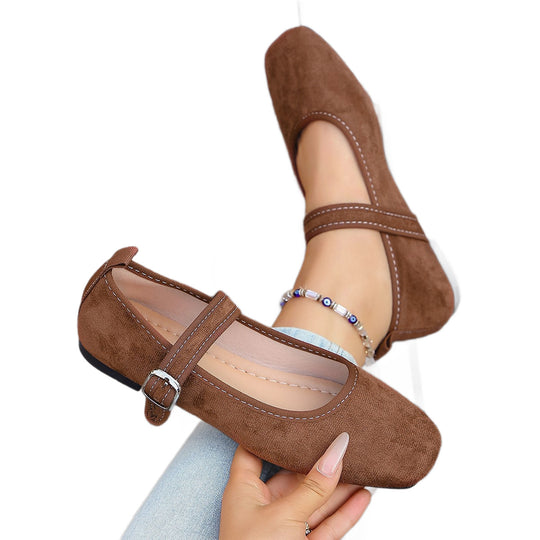 Damen Bequeme Ballerinas mit verstellbarem Riemchen EB