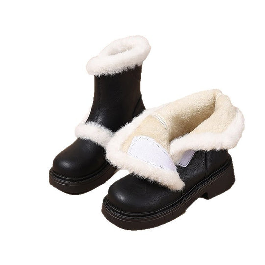 Damen Modische Stiefel mit warmem Futter und strapazierfähigem Profil EB