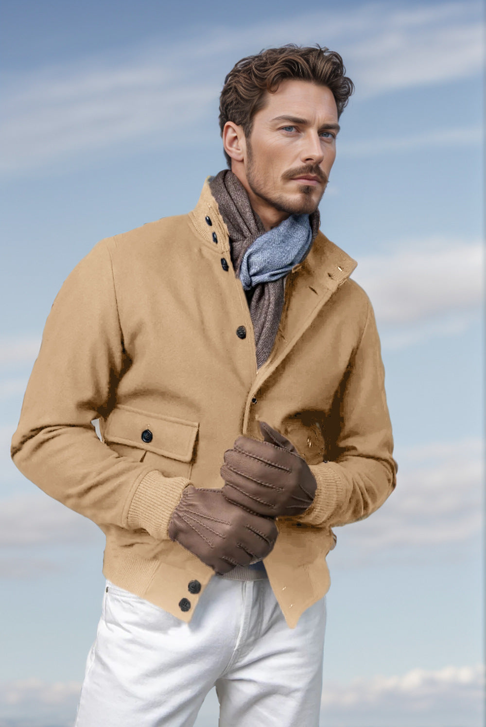 Herren lässige Jacke mit praktischen Taschen und elastischem Bund EB