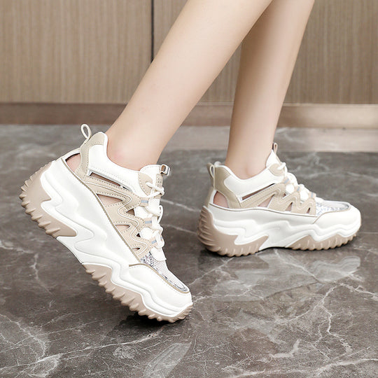 Damen Sportliche Chunky Sneakers mit atmungsaktiver Mesh-Oberfläche und robustem Profil EB