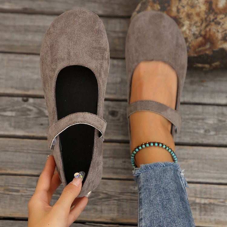 Damen Ballerinas mit verstellbarem Klettverschluss und bequemer Sohle EB