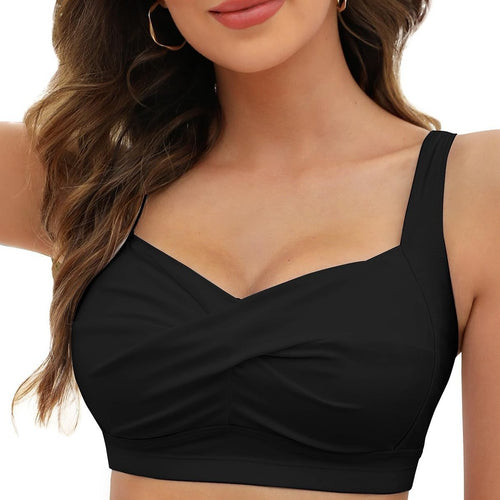 Damen Sportliches Top mit gekreuzter Vorderseite EB
