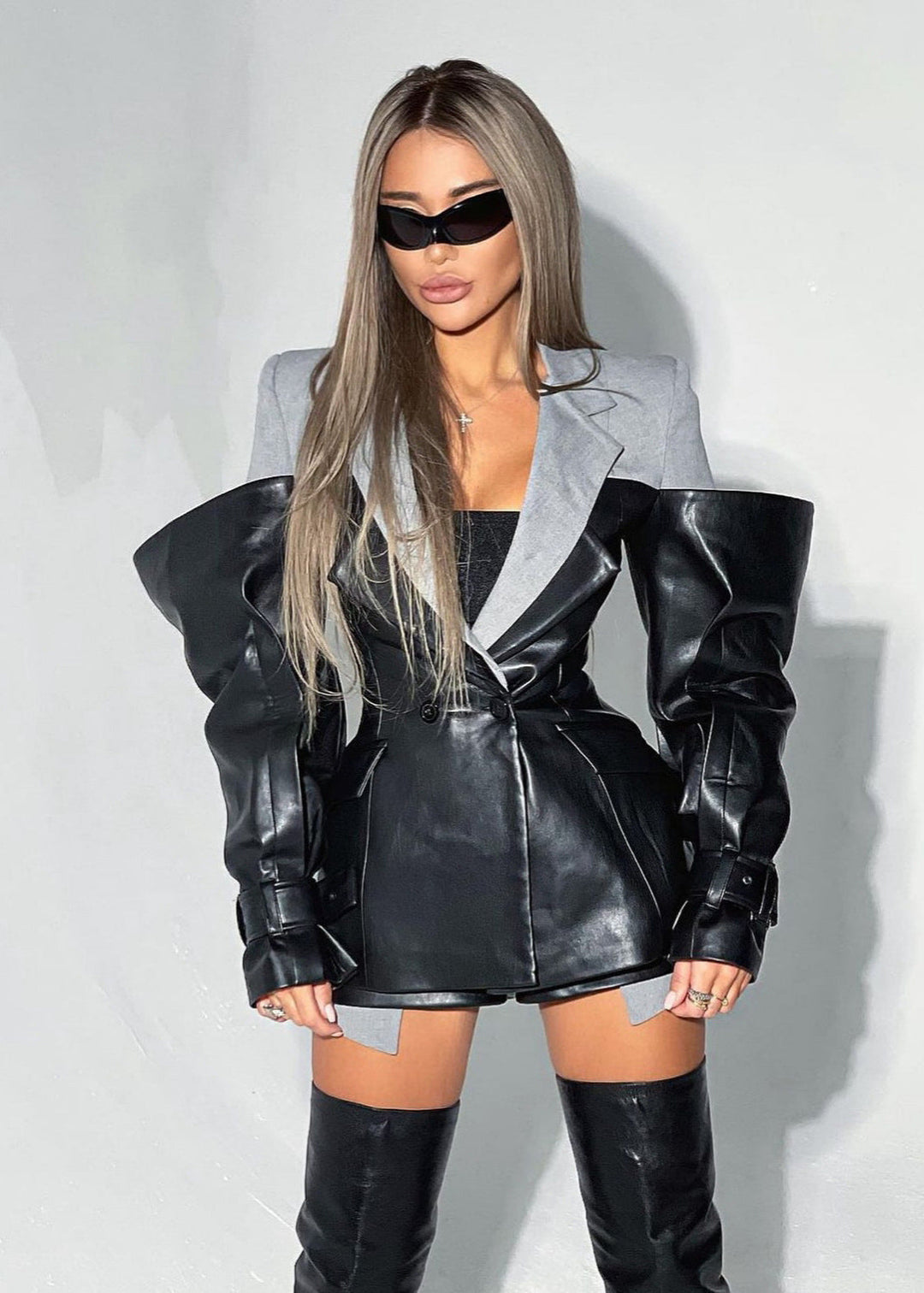EB | Tone Fauxleder Blazer Kleid