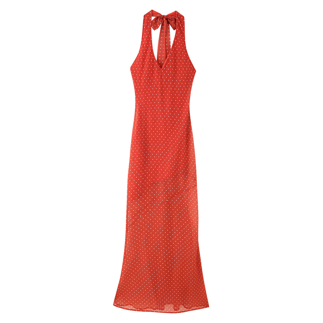 Damen Maxikleid mit raffiniertem Rückenausschnitt und eleganten Rüschen EB