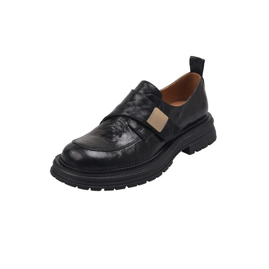 Damen modische Slip-On Schuhe mit dekorativem Schnallenverschluss EB