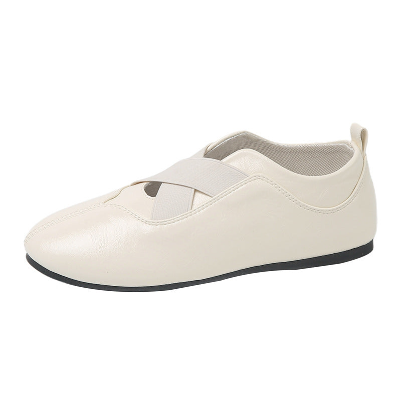 Damen elegante und bequeme Ballerinas mit raffinierter Gummizug-Ästhetik EB